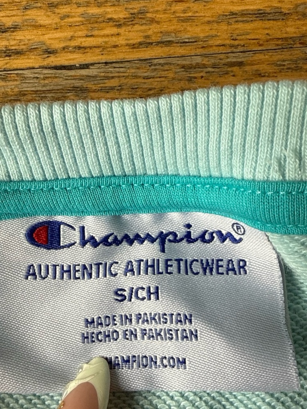 Champion Men's Mint & Teal Crewneck Sweater